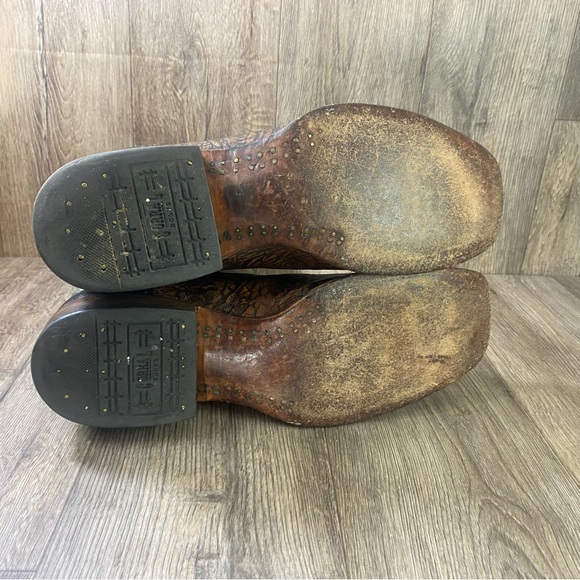 Corral Cowboy Boots Mens 10 Shoulder Square Toe A2653 Western Cowboy Green Brown - Picture 8 of 8